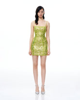 Aurelia Sequin Mini dress - Lime Green