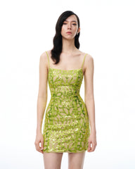 Aurelia Sequin Mini dress - Lime Green