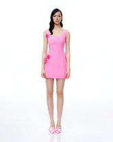 Aurelius 3D Floral Mini Dress - Pink