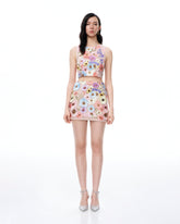 Valentino 3D Floral Embroidered Dress Set - Pastel Multi