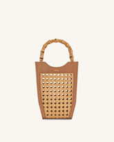 FEI Faux Bamboo Woven Phone Bag - Brown
