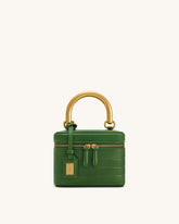 Evelyn Quilted Box Top Handle Bag - Green