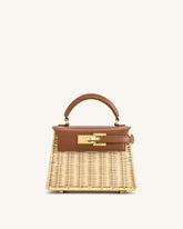 Elise Natural Rattan Weaving Handbag - Brown Rattan