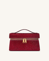 Thea Artificial Crystal Top Handle Bag - Red