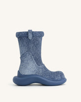Zoie Denim Embossed Rain Boot - Blue