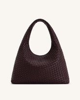 Iaura Woven Shoulder Bag - Deep Burgundy