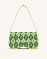 Becci Knitted Shoulder Bag - Light Yellow & Green & Pink
