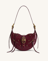 Tessa Studded Shoulder Bag - Burgundy