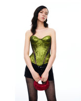 Serenade Floral Lace Corset - Green