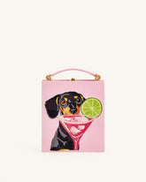 Taya-Puppy Pattern Book Shape Clutch Bag - Pink