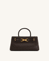 Elora Woven Tote Bag - Dark Brown