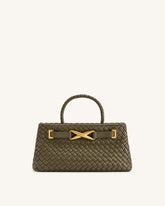 Elora Woven Tote Bag - Dark Olive