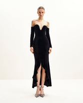 Allison Off-Shoulder Evening Gown - Black