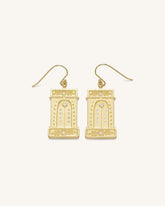 Roman Arch Earrings - 18ct Gold Plated & White Zircon