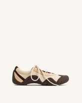 Caitlin Lace-up Ballerina Sneakers - Light Brown