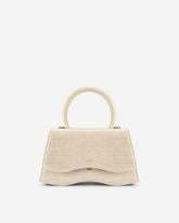 Molly Top Handle Bag - Light Beige Croc