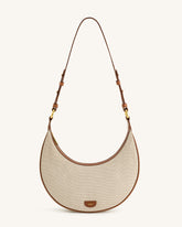 Carly Canvas Saddle Bag - Beige