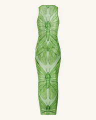 Dragonfly Axis Tank Mesh Dress - Green