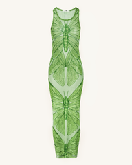 Dragonfly Axis Tank Mesh Dress - Green