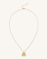 Plantain Fan Pendant Necklace - 18ct Gold Plated & Sea Blue Zircon & Green Nano