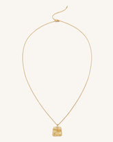 Plantain Fan Pendant Necklace - 18ct Gold Plated & White Zircon