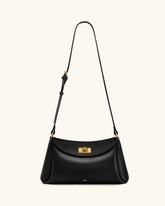 Greta Twist-Lock Crossbody Bag - Black
