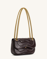 Tina Quilted Chain Crossbody - Deep Claret Brown