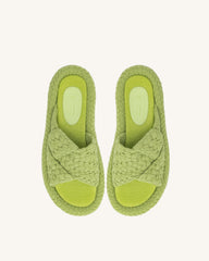 Lilah Woven Platform Sandal - Lime Green