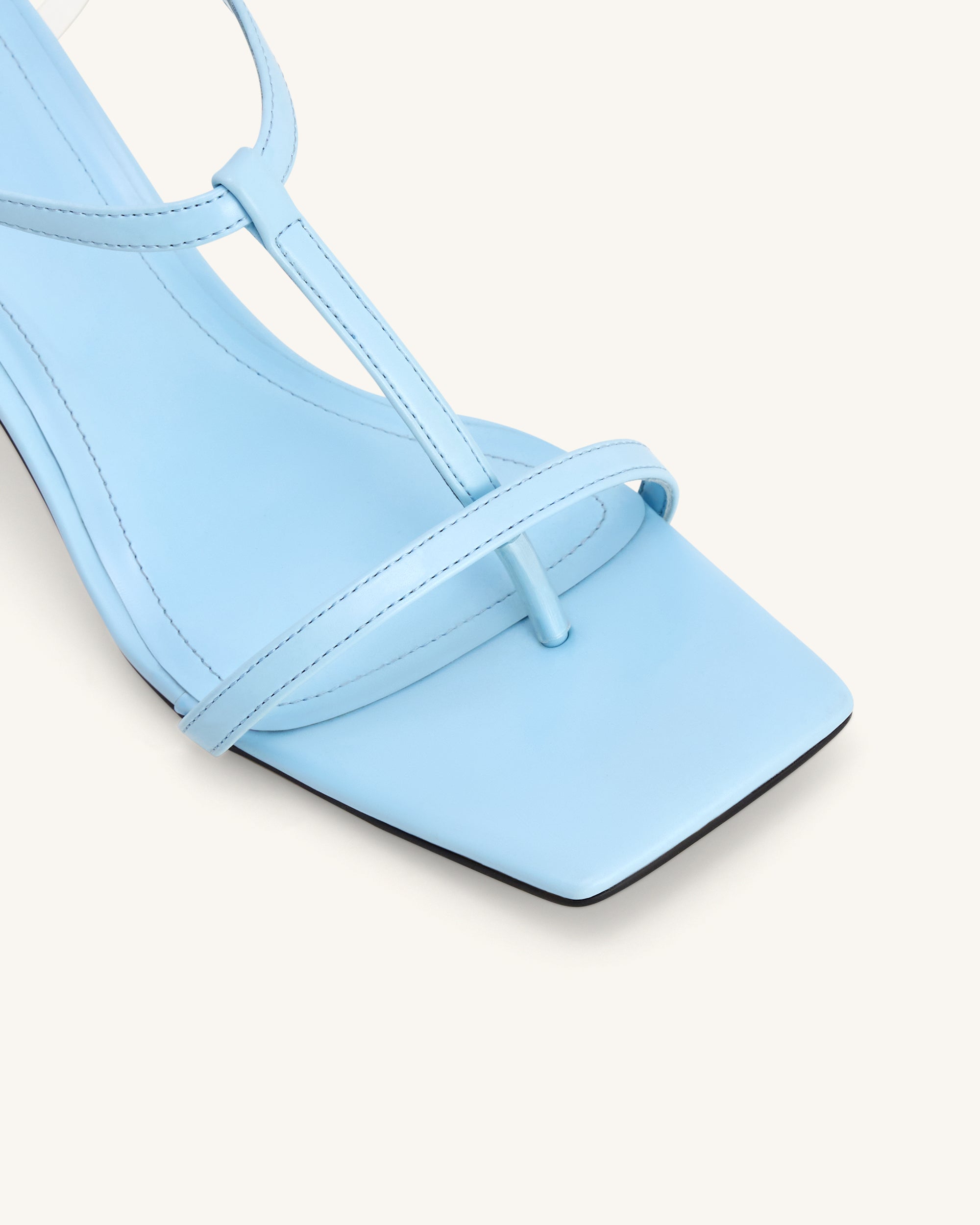 Charlotte Strappy Heels with Spherical Heel - Sky Blue