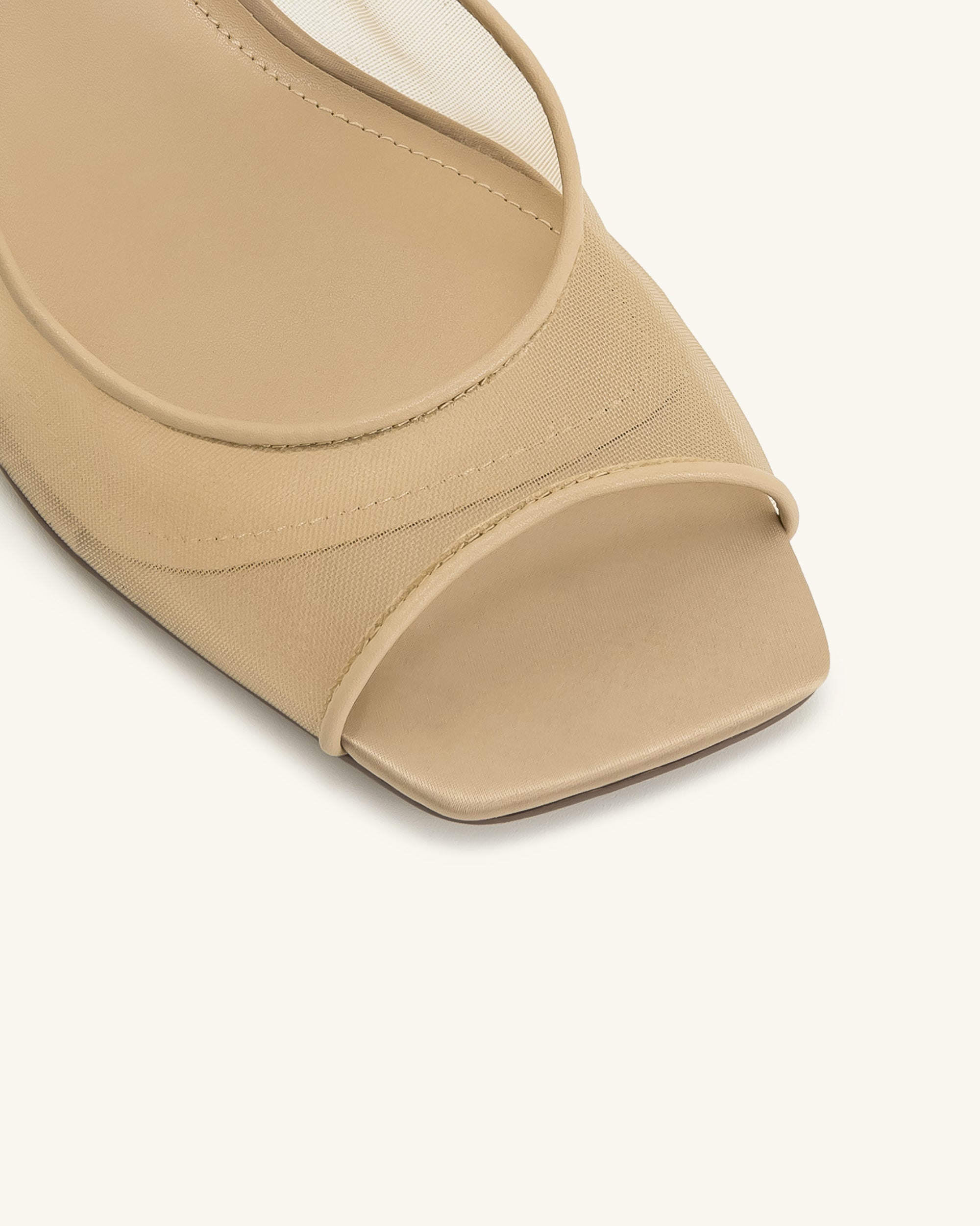 Serenity Open Toe Mesh Slingback Sandals - Khaki