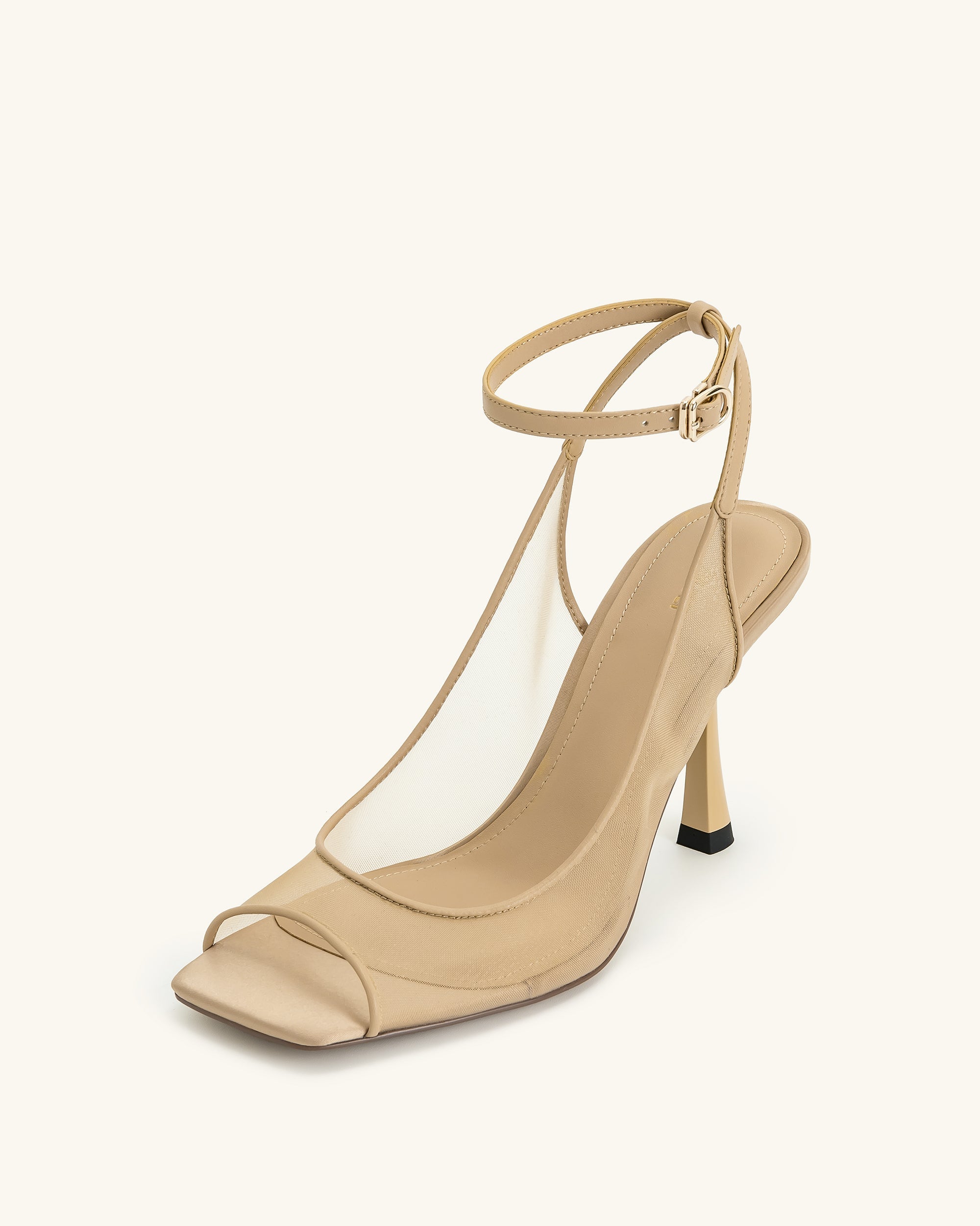 Serenity Open Toe Mesh Slingback Sandals - Khaki