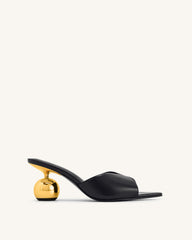 Ellie Sphere Heel Mules - Black
