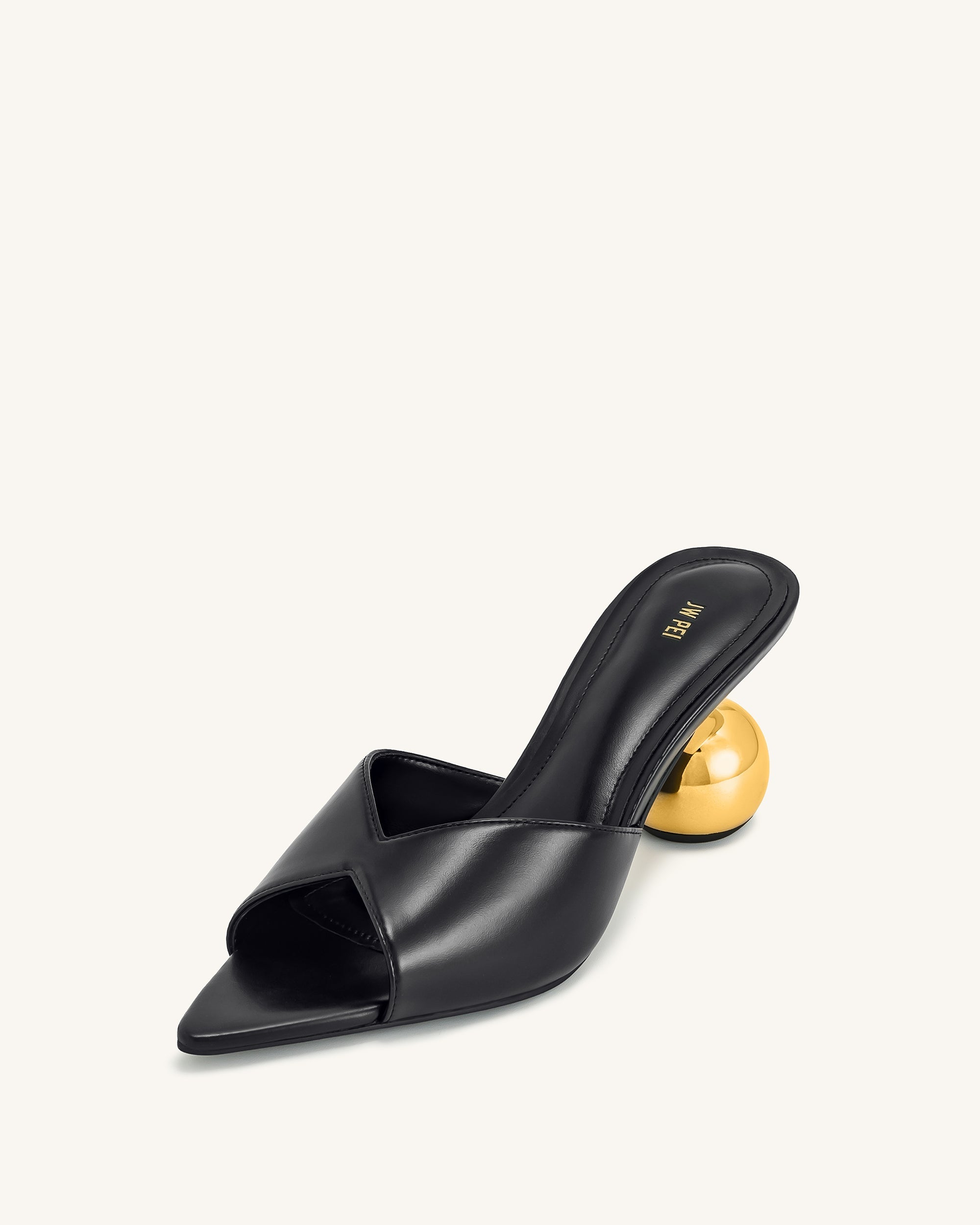 Ellie Sphere Heel Mules - Black