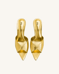 Ellie Sphere Heel Mules - Gold