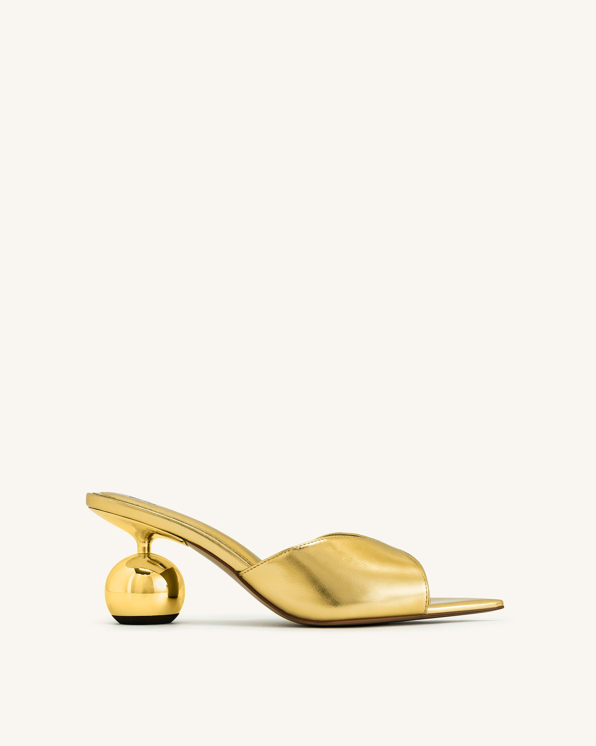 Ellie Sphere Heel Mules - Gold