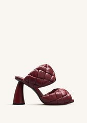 Lillian Weave Leather Heel Mules – Burgundy