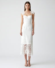 Orchid Embroidered Corset Dress - White