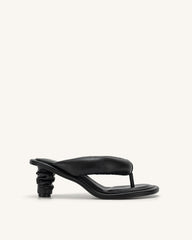 Talia Puffed Sandal - Black