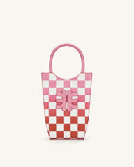 FEI Gradient Checkerboard Phone Bag - Begonia Pink & Red