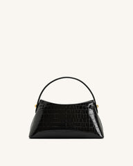Talia Top Handle Bag - Black Croc