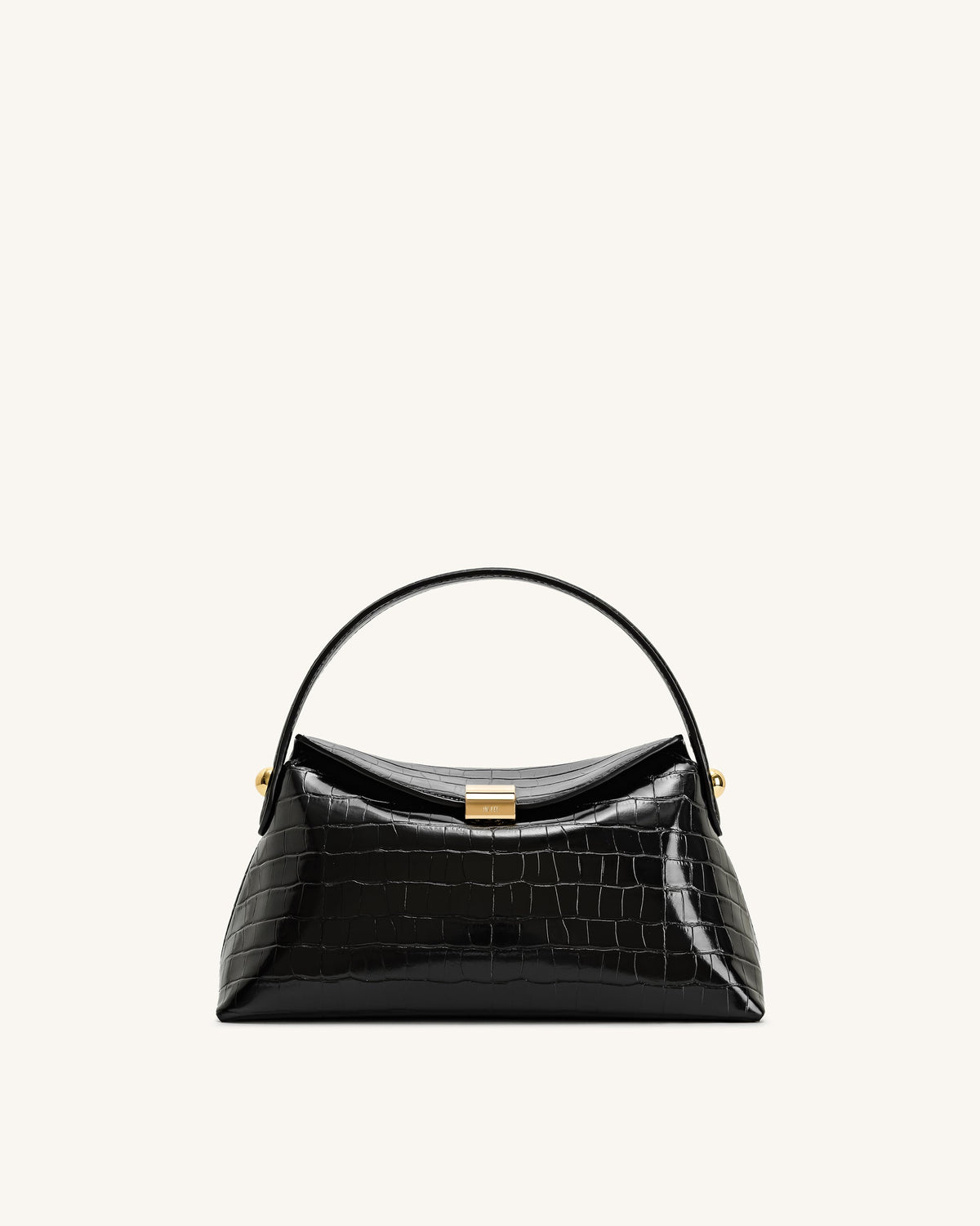 Talia Top Handle Bag - Black Croc