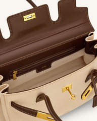 Yara Faux Suede Shoulder Bag - Dark Brown