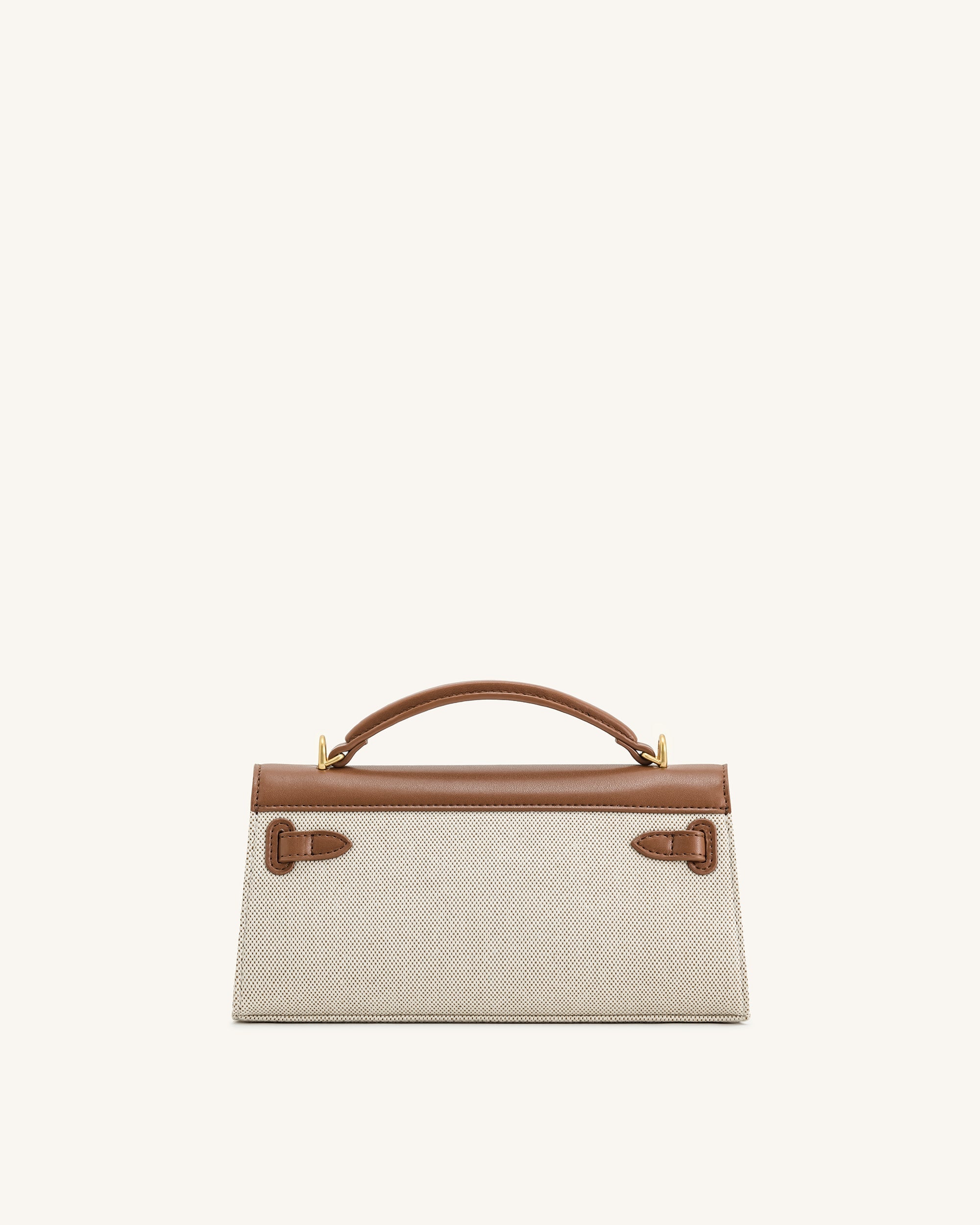 Noor Top Handle Bag - Brown Canvas