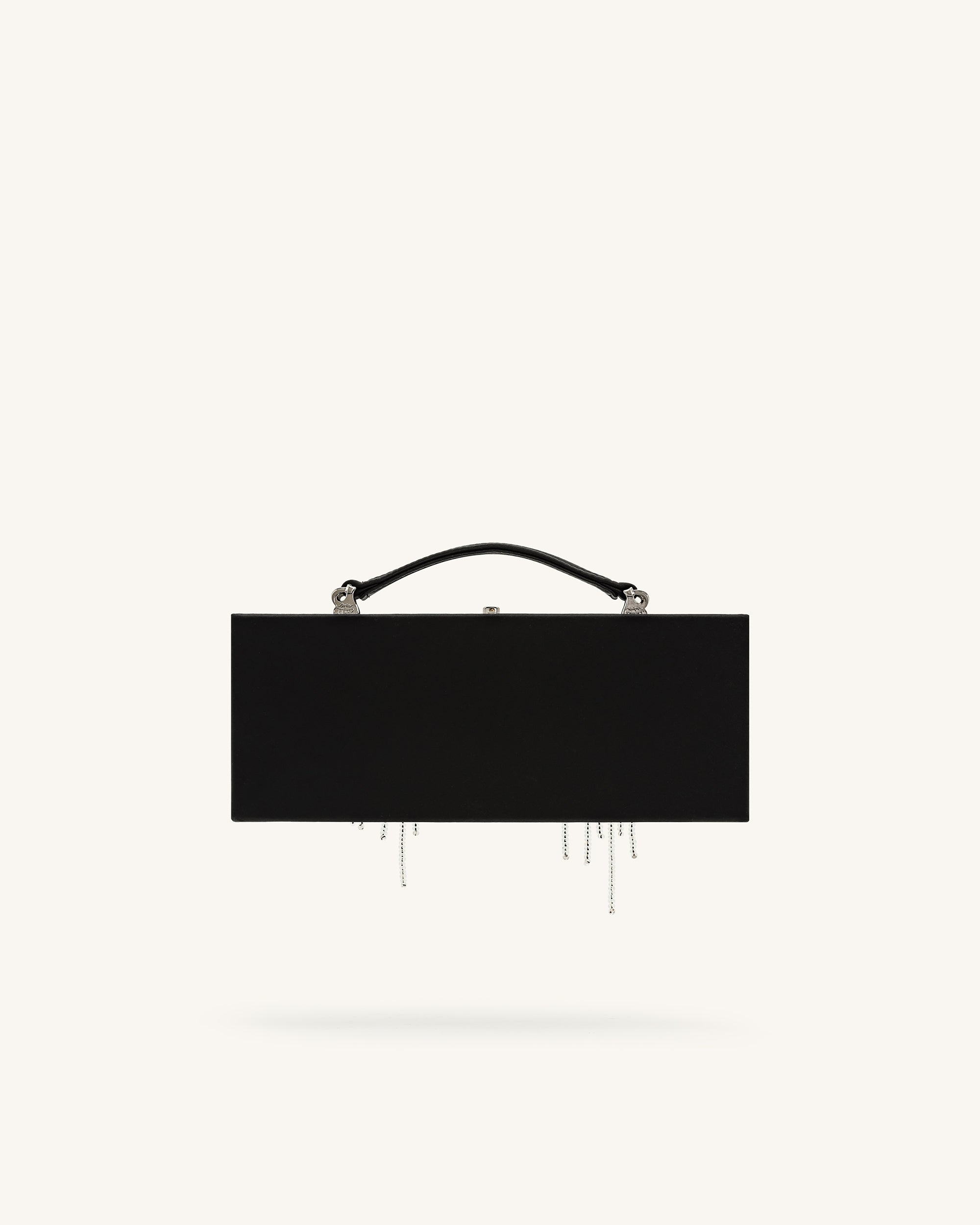 Vera Bead Decoration Rectangular Clutch Bag - Black