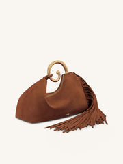 Nell Fringe Hardware Top Handle Bag - Mocha Brown