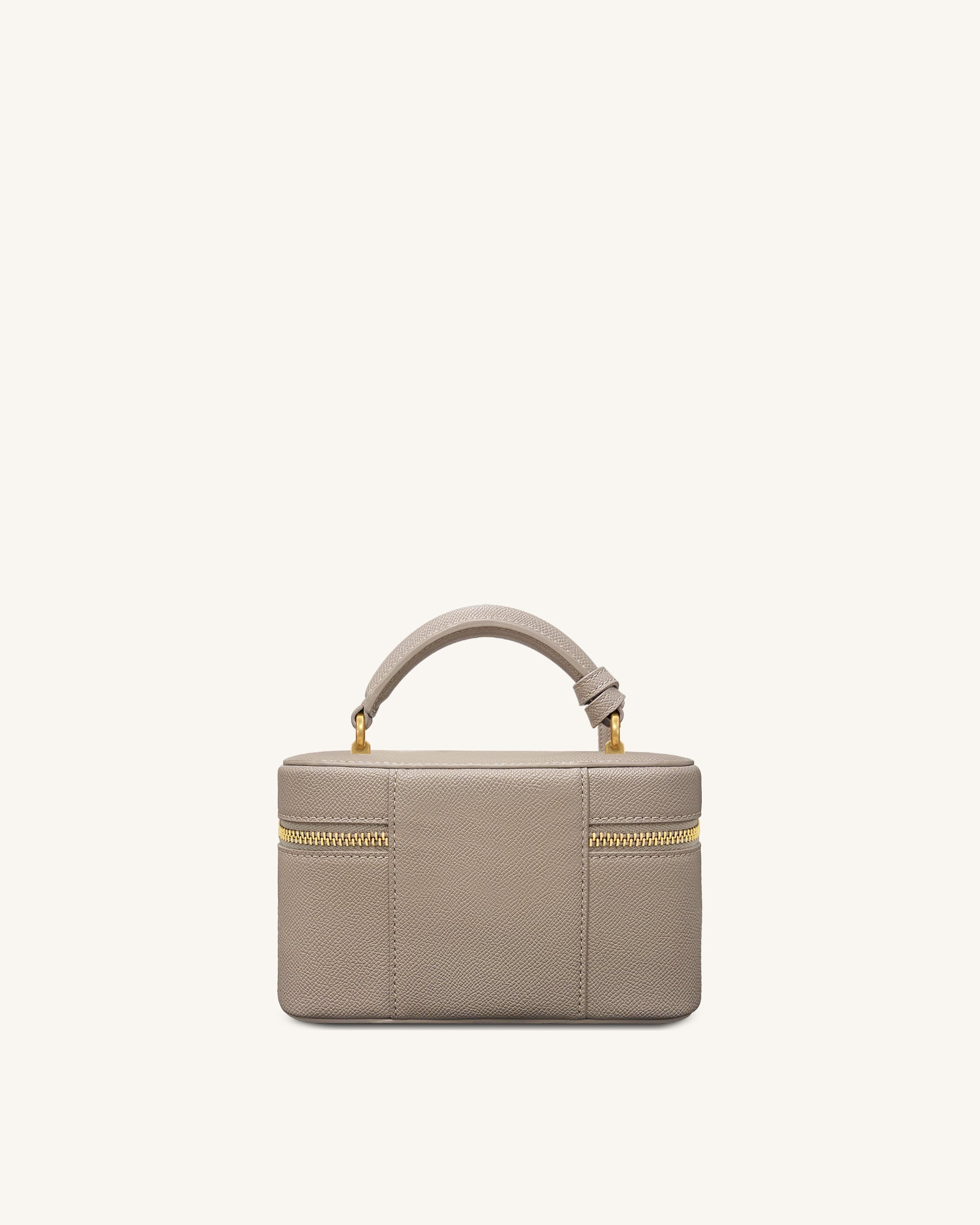 Cleo Box Shape Top Handle Bag - Taupe