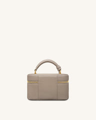 Cleo Box Shape Top Handle Bag - Taupe