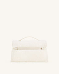 Thea Faux Fur Top Handle Bag - Cream