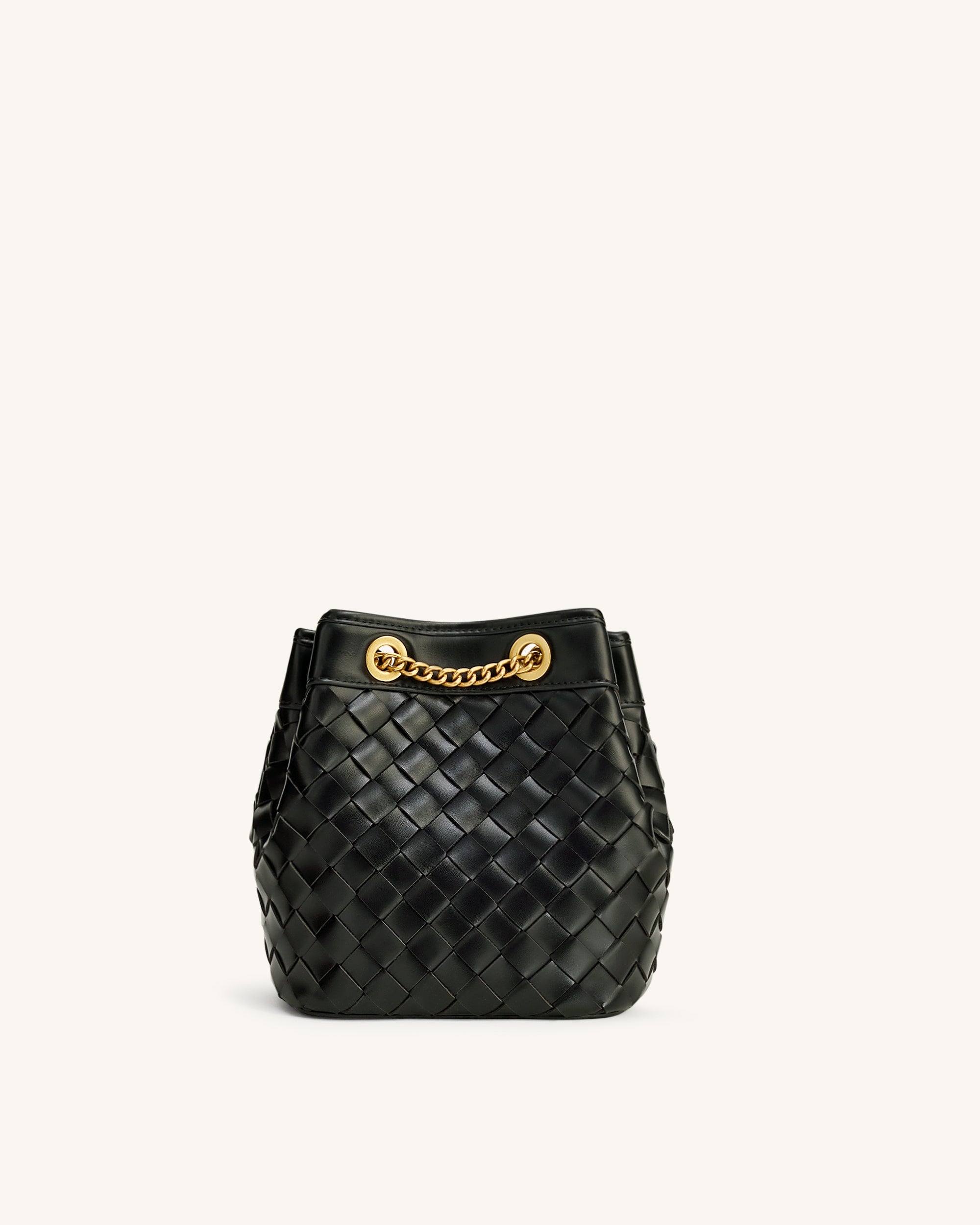 Yara Hand-Woven Bucket Bag - Black