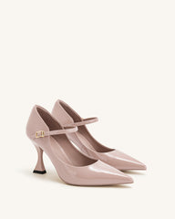 Thalina Patent Leather Pumps - Dusty Pink